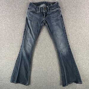 William Rast Jeans Women 23 Flare R5101YY 917 Blue Contrast Stitching